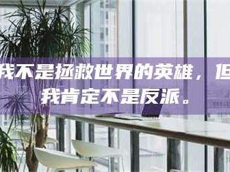南安我不是拯救世界的英雄，但我肯定不是反派。