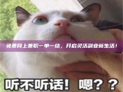 南安免费网上兼职一单一结，开启灵活副业新生活！