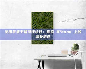 南安使用苹果手机赚钱软件：探索 iPhone 上的副业机遇 第1张