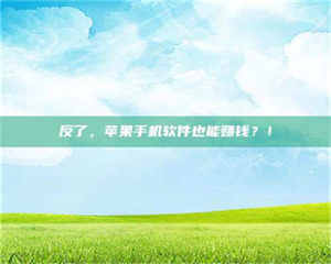 南安反了，苹果手机软件也能赚钱？！ 第1张