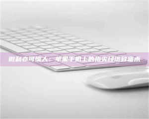 南安微利亦可惊人：苹果手机上的指尖经济致富术 第1张